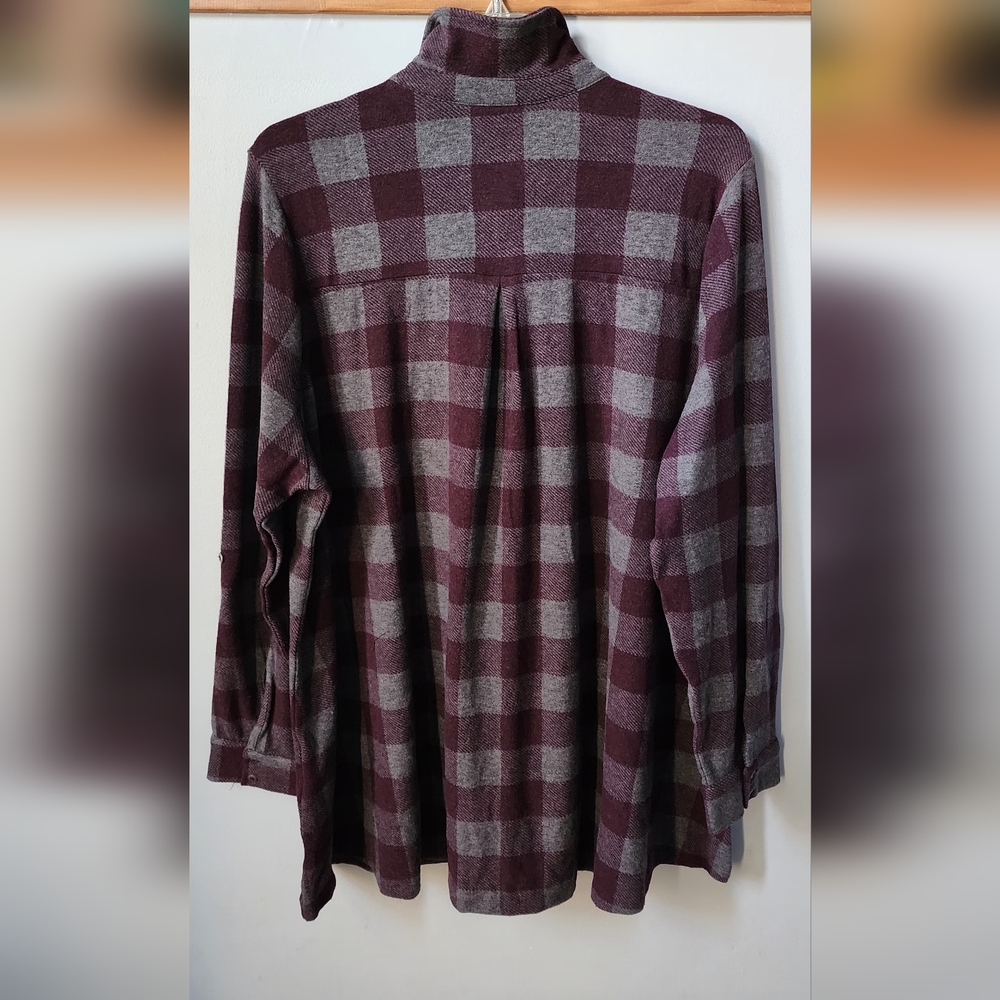 Soft Surroundings Mad About Plaid Eggplant Purple Tunic 3x New - Picture 5 of 7